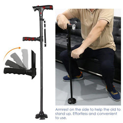 Collapsible Telescopic Folding Cane LED Lightweight Walking Trusty Sticks - client345